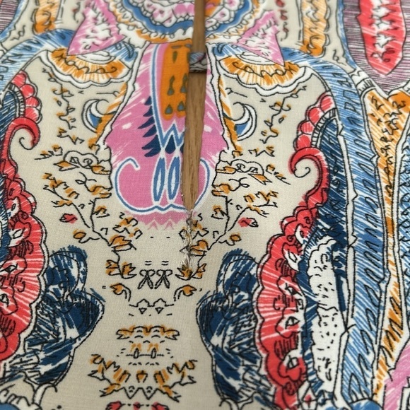 Lace & Mesh 3/4 Sleeve Paisley Print Dress | SIZE XS - Picture 5 of 6